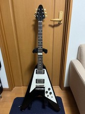 Burny LV-115KK Flying V Black Electric Guitar W/Gig Bag Shipping From Japan
