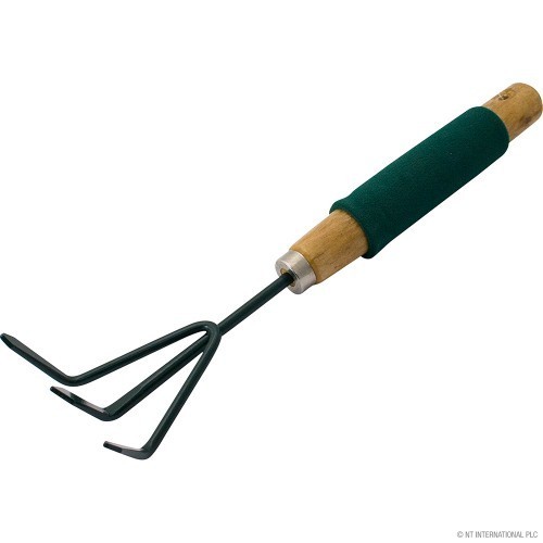 Wooden handle hand cultivator - wooden,