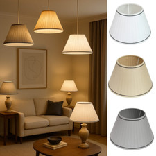 Pleated Ring Coolie Silk Fabric Easy Fit Table Lamp Shade & Ceiling Light Shade