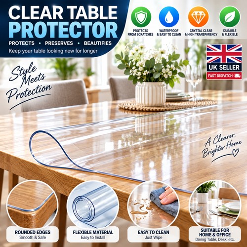 Clear pvc table cover - table,