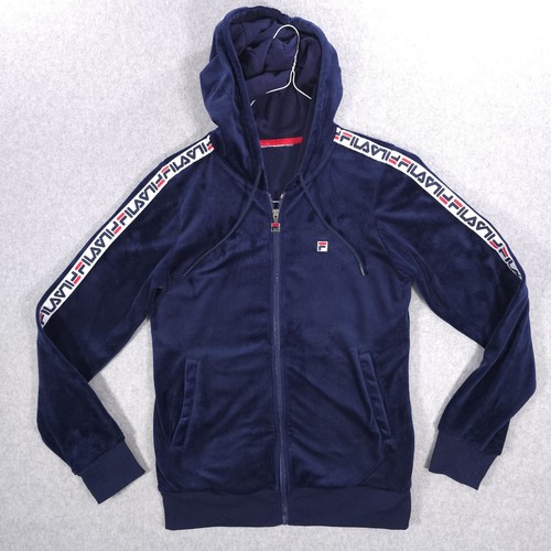 Fila vtg velour hoodie blue - fila,