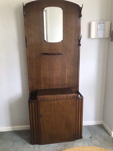 Antique wooden hall stand with - antique,