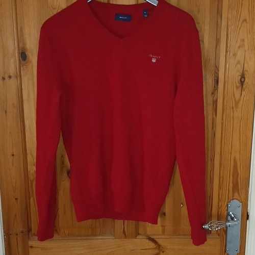 Gant men red neck knit - v-neck,