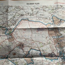 ORIGINAL BRITISH ARMY MAP: SALISBURY PLAIN TRAINING AREA, 1998 (91x72cm)