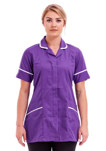 Purple ladies collared tunic - purple,