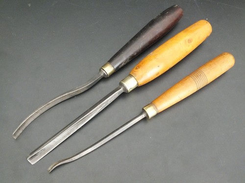 Three vintage carving chisels - carving,