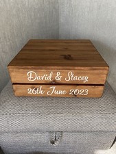 Rustic Wooden Crate Wedding/Christening/Birthday Wood Cake Stand - Personalised