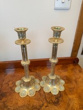 Pair of brass Goyhic Revival