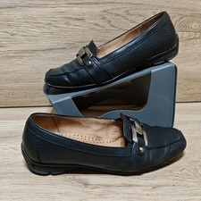 Womans Gabor Hovercraft Black Leather Slip on Shoes Size Uk 5.5