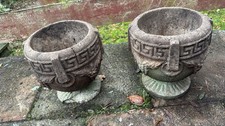 Pair Of Vintage Cast Stone Urn