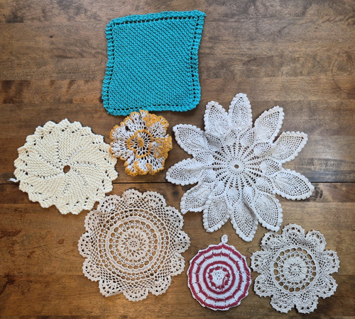 Vtg cotton hand crochet lace - crochet,