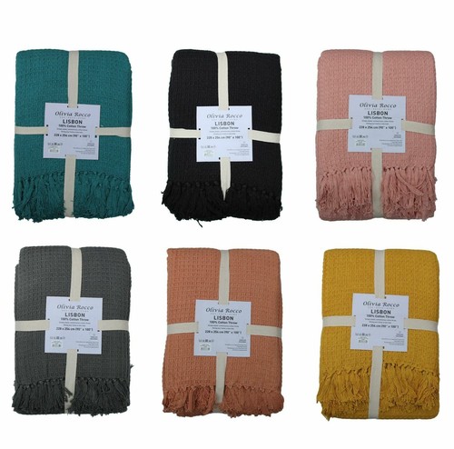 Lisbon throw 100 cotton - lisbon, plain