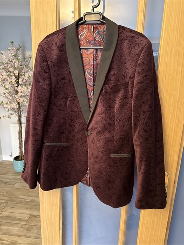 Next mens jacket 42r burgundy - mens,