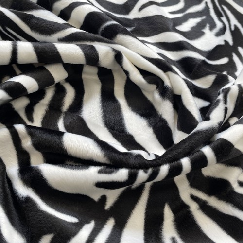 Zebra print fabric velboa faux - velboa,