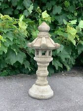 Stone moon pagoda sculpture Concrete lantern figurine Outdoor japanese statue