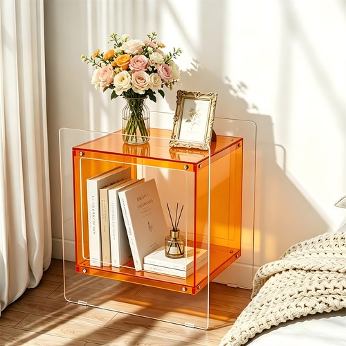 Thickened acrylic side table - side,