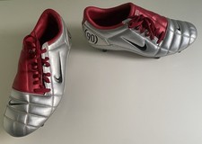NIKE TOTAL 90 Ill Football Boots Vintage UK Size 11 Red & Sliver 2005 Rare
