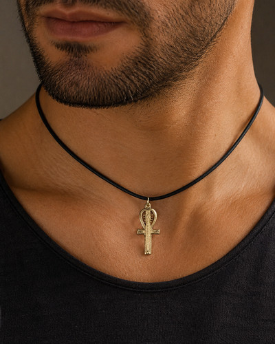 Egyptian ankh pendant - egyptian, 22ct