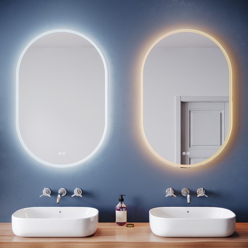Oval led bathroom mirror - oval,