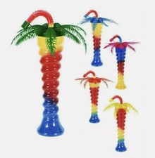 Novelty Palm Tree Slush Yard Cup 350ml 12oz Lids and Straws Spiral UK seller 🌴