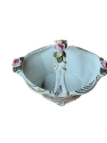 Vintage porcelain basket - vintage,