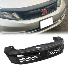 Fit Honda Civic 2012 4DR Sedan Front Upper Grille Honeycomb JDM Painted Black