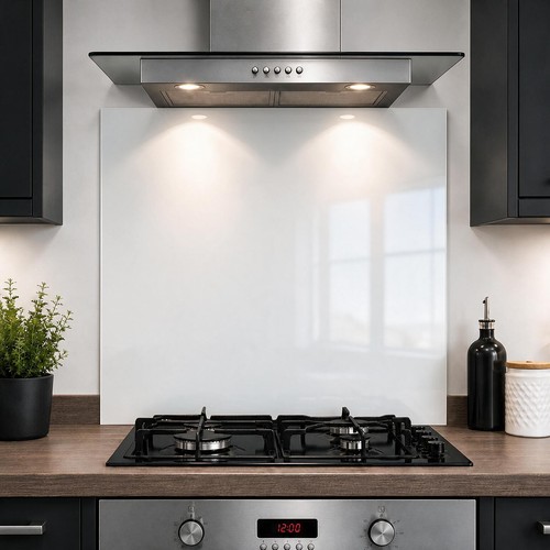 White glass splashback 6mm - white,