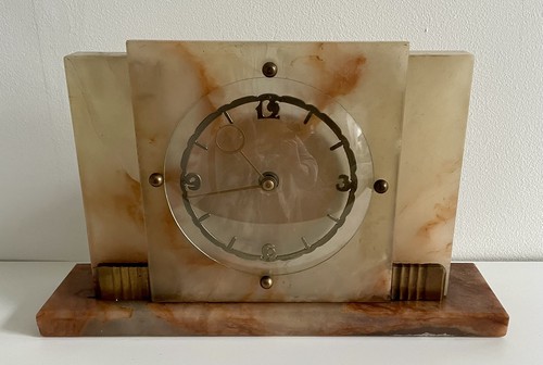 Art deco onyx mantle - art,