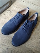 H By Hudson Men’s Navy Suede Shoes Size 9 Derby CILLIAN