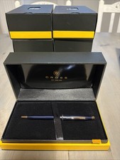 Cross Pen In Gift Box , Translucent Blue With Rose Gold Pvd New