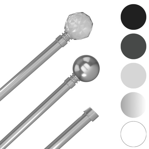 Metal curtain poles 28mm - metal,