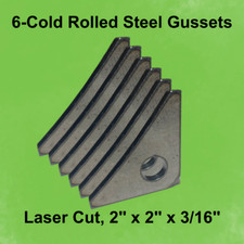 Roll cage Gusset 2”x2"x 3/16” -Set of (6) Steel Gussets, Cold Rolled, steel, RZR