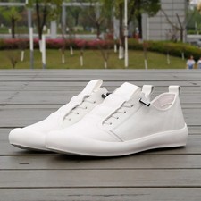 Genuine Leather Shoes Men Loafers White Cow Leather Casual Flat Spring Footwear
