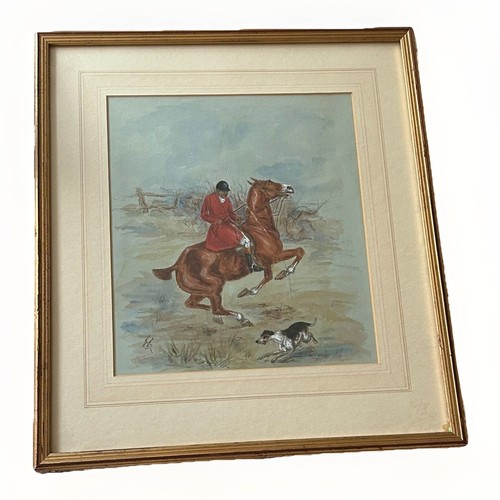 Hunting scene watercolour - hunting,