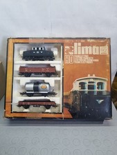 SET TRENINO FS CON LOCOMOTIVA DA MANOVRA 312 E 3 CARRI MERCI SCALA H0 2751 LIMA