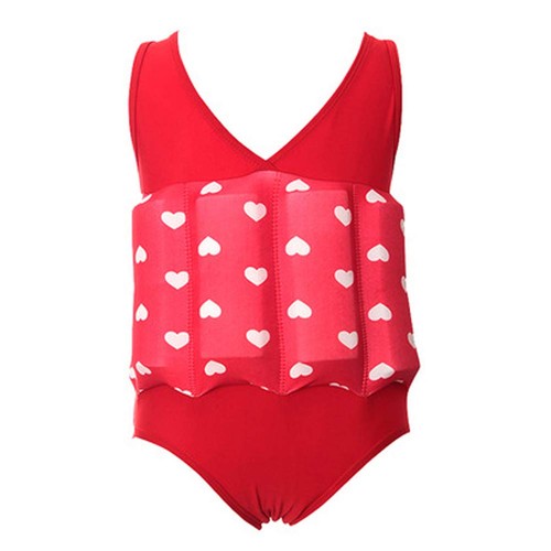 Kids baby girls float - suit, red