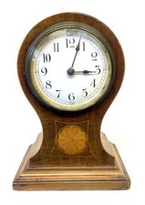 Antique Mahogany Inlaid Mantel / Bracket Clock : Working