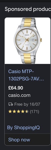 Casio watch mtp - watch, mtp-1302psg-7avef