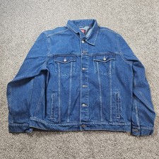 Wrangler Hero Jacket Mes 2XLT Tall Blue Denim Jean Trucker Vintage 90s Y2K Work
