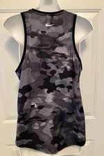 The Nike Tee Shirt Women’s Black Gray Medium Dri Fit Camo Tank Top Athletic Run
