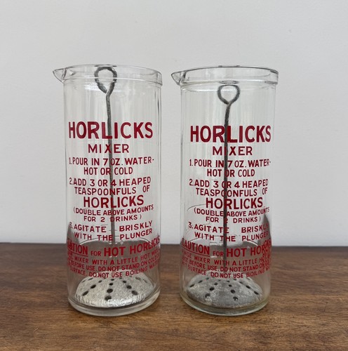 Rare set glass horlicks - set, of