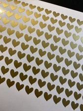 x100 GOLD MINI HEARTS Love Valentines Day Vinyl Decal Sticker Wine Bottle Glass