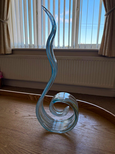Art glass abstract swirl wave - art,