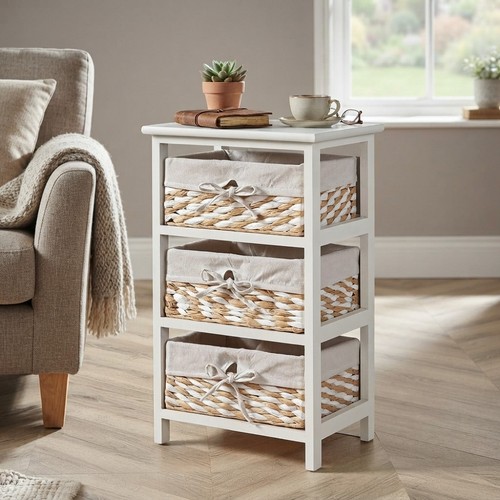 Versatile white wicker - white, basket