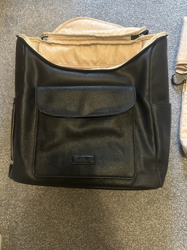 Babymel black leather changing