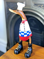 Wooden Chef Cook Duck 25cm Bamboo Ducks Wellies Boots DCUK