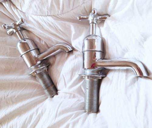 Antique chrome covered brass - covered,