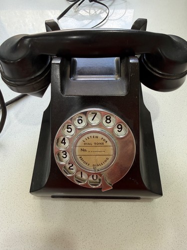 Bakelite black telephone - bakelite,
