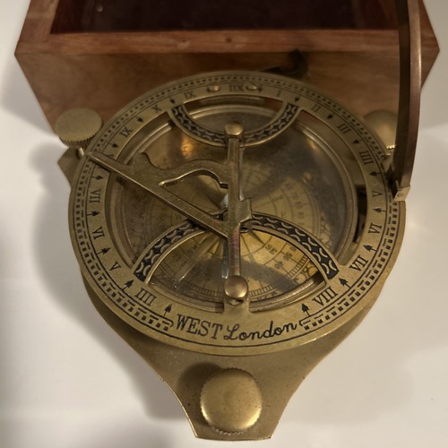 Brass marine compass sundial - compass, /