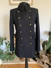 Zara Black Wool Mix Military